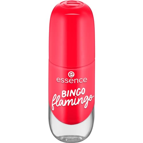 essence gel nail colour 13 BINGO flamingo, langanhaltender Nagellack, schnelltrocknend, farbintensiv, glänzend, vegan, leuchtendes rot, 8 ml