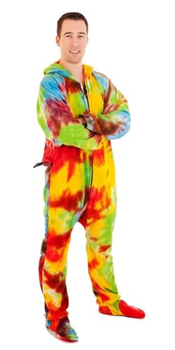 Image of Forever Lazy Adult Onesie Pajamas, Footed Fleece One-Piece Unisex Lounge for Women and Men with Detachable Feet