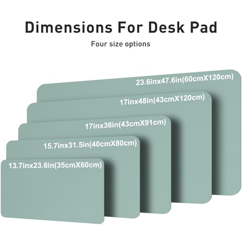 Image of Aothia Faux Leather Desk Mat - Large Mouse Pad, Non-Slip PU Leather Blotter, Waterproof Writing Surface for Office and Home (Light Blue, 47.2 inch x 23.6 inch)