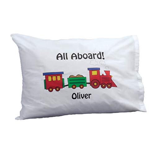 Custom Train Pillowcase, Standard Size, Kids Bedroom Décor