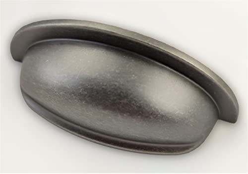 Set of 6 Cup Handles for Kitchen Cabinets & Drawers, Antique Pewter - Image 4