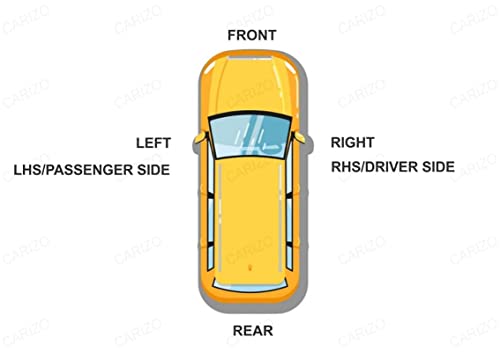 CARIZO® Rear View Mirror Glass (Left/Passenger Side) Compatible with Nissan Sunny (2011-2018)