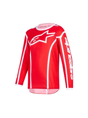 Maillot de motocross pour jeunes Alpinestars Fluid Apex rouge blanc M