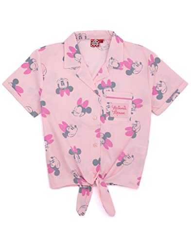Disney Girls Minnie Mouse Long Sleeve Pajamas | Lounge Pants and Top Pink Set | Kids Nightwear | Gift Merch2