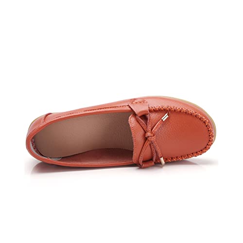 Image of Momuk Women's Penny Loafers Leather Driving Moccasins Slip On Boat Shoes Fashion Comfort Flats