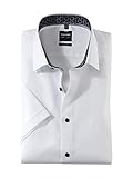 OLYMP Herren Businesshemd Kurzarm Level Five,Männer,Einfarbig,Body fit,New York Kent-2,Weiss 00,44