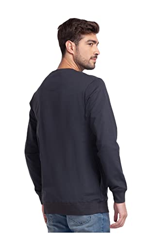 Image of Spykar Men's Cotton Blend Round Neck Sweatshirt