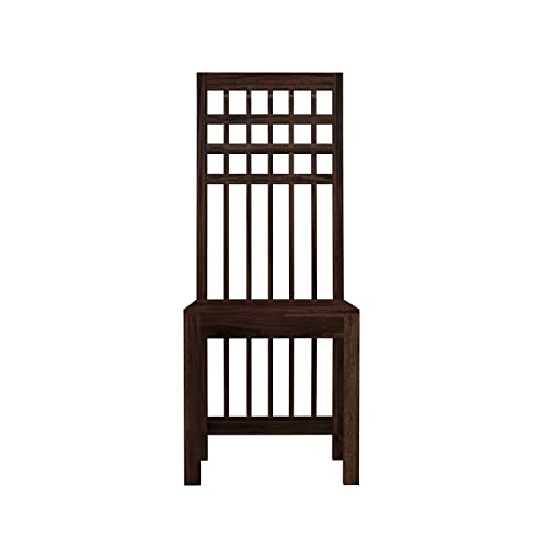 Image of Kuber Wooden Dining Chairs Set of 2 for Kitchen & Dining Room, Two Seats, Solid Sheesham Wood, Walnut Finish