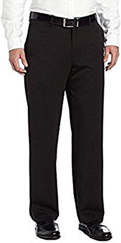 IZOD Mens Performance Stretch Straight Dress Pants (Black, 34W x 30L)