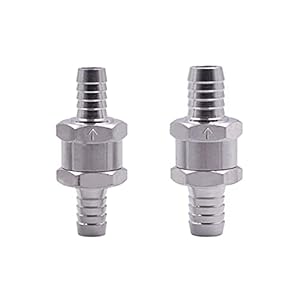 2 Stuks Aluminium Brandstof Terugslagklep Eenrichtingsklep, Aluminiumlegering Auto Een Terugslagklep Diameter 8mm…