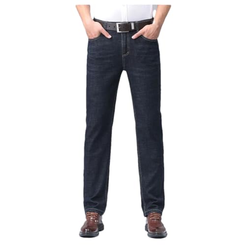 Men's Fashion Straight Jeans Stretch Slim Fit Comfortable Business Denim Trousers