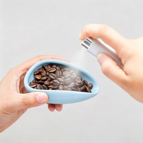 Image of watchget Ceramic Coffee Dosing Cup & Tea Storage Tray, Single Dose Measuring Container for Coffee Beans & Loose Leaf Tea Dosing Vessel, Sky blue