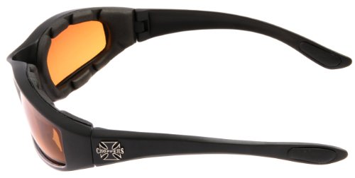 Chopper Men's Motorcycle Wrap 65mm Amber Lens Sunglasses2