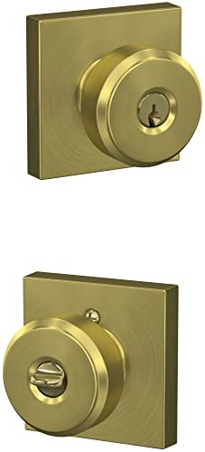Image of SCHLAGE Bowery Keyed Entry Door Knob, Interior /Exterior, Satin Nickel