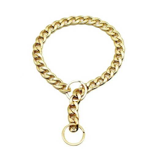 Collari a strozzo in metallo per cani, collare di lusso per animali domestici, collana con catena in oro per Bulldog, cani di piccola e media taglia