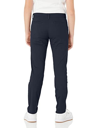 Image of Amazon Essentials Girls and Toddlers' School Uniform Straight Leg Adjustable Waist Flat-Front Chino Pants, Pack of 3