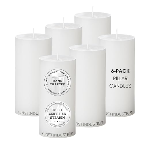 Kunstindustrien® Pillar Candles, Handmade, RSPO Certified, Dripless & Smokeless Church Candles