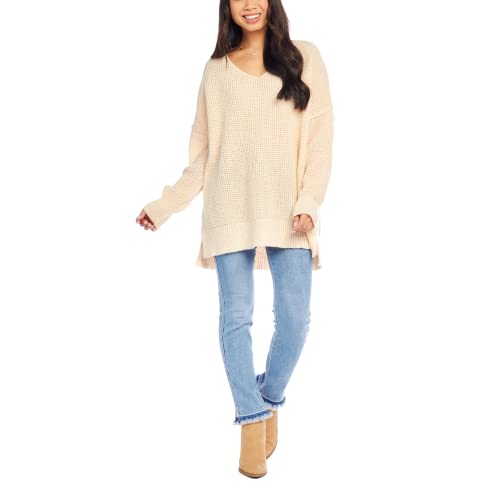 Image of Mud Pie Women's Mud Pie Avalon Womens Waffle Oversized Sweater