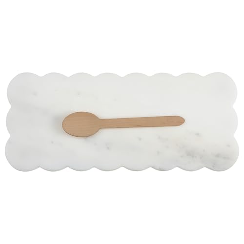 Tabla rectangular de mármol blanca Newtay 30.5x12.7x1 cm miniatura 1
