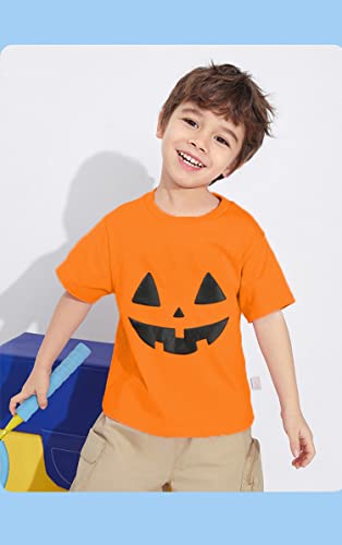 Toddler Little Boy Girl Halloween Shirt Kid Pumpkin Face Glow in The Dark Skeleton Truck Tshirt Short Sleeve Tee Top2