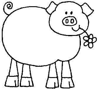 Lindsay Mason Designs Pink Piggy Animal Stamp, Black