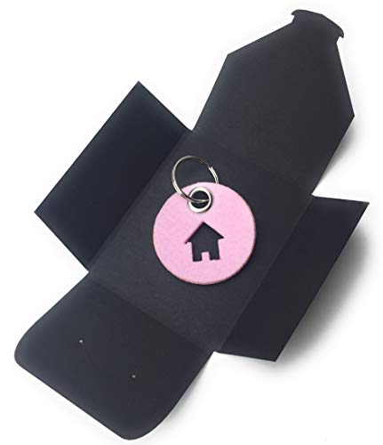 Schlüsselanhänger aus Filz - Kreis/Scheibe/mit Haus - rosa - als besonderes Geschenk Cover