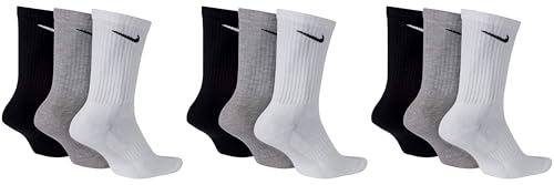 Nike Chaussettes d'entraînement Everyday Cushioned Crew pour homme (lot de 6 paires), gris, 36-40