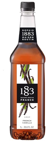 Image of 1883 French Vanilla Syrup for Drinks, Made in France, 1 Liter Plastic Bottle