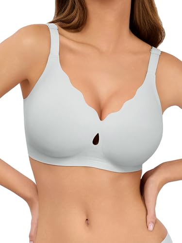 Image of LUCKMEEY Bras for Women No Underwire Wave Push Up Wireless Bra Seamless Bras Full Coverage Bralettes Lift Everyday Bras