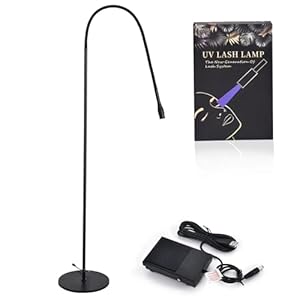 UV Light for Light Curing UV Eyelash Glue 10W Flexible Gooseneck LED Eyelash Lamp, Glue Cured in 1-3 Seconds, with Foot Pedal Timable