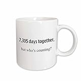 3dRose 7 305 Days Together But Who's Counting Happy 20th Anniversary Ceramic Mug, 11-Ounce