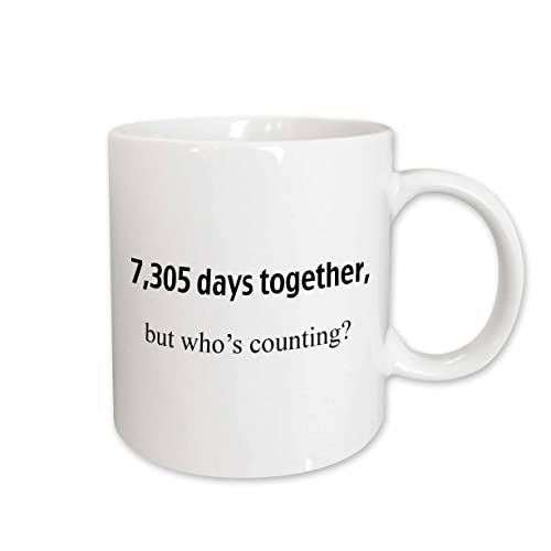3dRose 7 305 Days Together But Who's Counting Happy 20th Anniversary Ceramic Mug, 11-Ounce