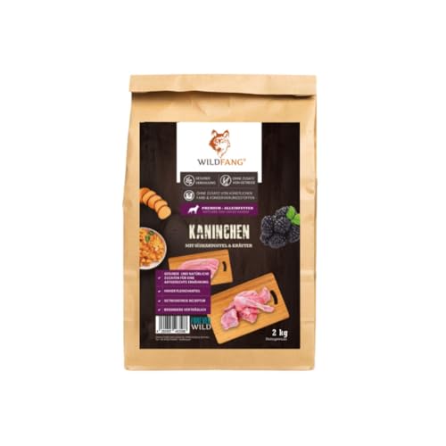 Wildfang® Hundefutter - Trocken - Getreidefreies Hundefutter - Premium Trockenfutter (2 kg, Adult Kaninchen)