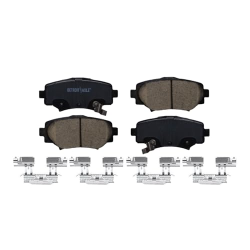 Image of Detroit Axle - Rear Brake Pads for 2014 2015 2016 2017 2018 Mazda 3 Sport | Ceramic Brake Pads w /Hardware Replacement