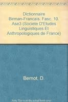 Dictionnaire Birman-Francais. Fasc. 10 2852971917 Book Cover