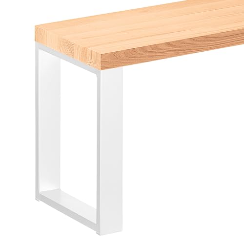 LAMO Manufaktur Sitzbank Esszimmer Holzbank 30x80x47 cm, Möbelfüße Simple Weiss/Natur,...