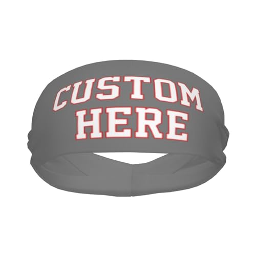 Image of Custom Sports Headband Custom Sweatband Bandana Add Your Image Logo Text Number. Bulk Custom Men Or Women Moisture Wicking Ventilate Elastic Headband