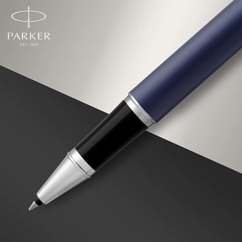 Image of Parker IM Rollerball Pen, Matte Blue, Fine Point, Includes Black Ink Refill - Smooth Writing, Polished, Professional, Sleek Design