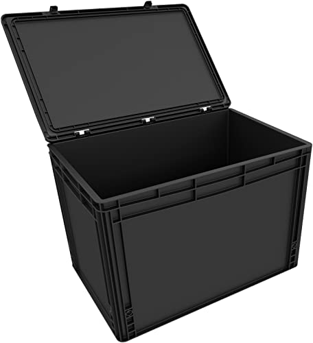 Boîte Euro ESD plastique conducteur Auer Packaging DSEB415ESD avec couvercle et poignée