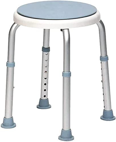 GOODBZ Taburete de baño giratorio para el hogar, altura ajustable, antideslizante, taburete de baño para discapacitados para ancianos, azul, 33 x 33 x 36,5 cm