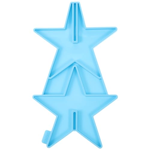 DIYEAH Molde de epoxi silicio soja moldes en miniatura estaño alfabeto sartenes molde de galletas molde de silicona molde de manualidades molde en forma de estrella gel de sílice Sky-blue