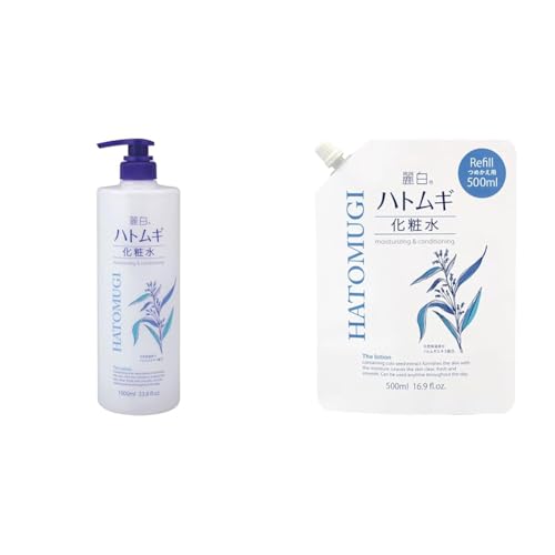 【セット買い】麗白 ハトムギ化粧水 本体 大容量サイズ 1000ml + ハトムギ化粧水 詰替 500ml