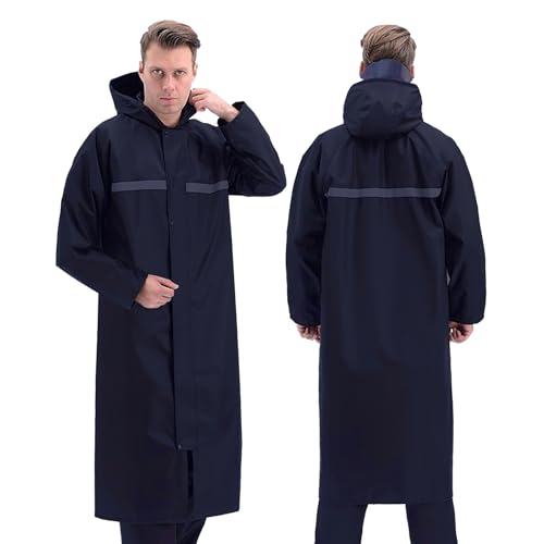 Linzrcry Damen Regenponcho Herren Wasserdicht Regenjacke Atmungsaktiv Regencape Reflektierende Streifen mit Feststellbaren Bündchen und Kapuze für Camping Reisen(Marineblau,3XL) Linzrcry Damen Regenponcho Herren Wasserdicht Regenjacke Atmungsaktiv Regencape Reflektierende Streifen mit Feststellbaren Bündchen und Kapuze für Camping Reisen(Marineblau,3XL)