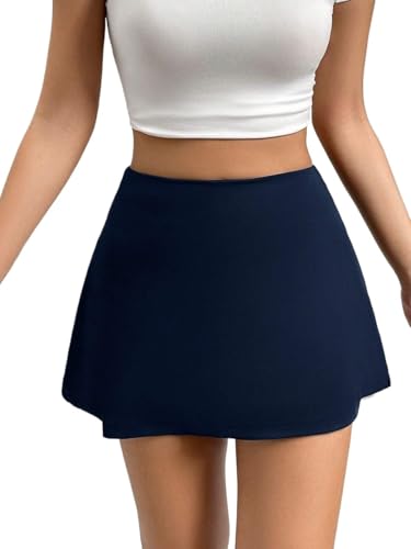 Solid Color High Waist A Line Mini Skirt 2025 Fashion Skirts for Women