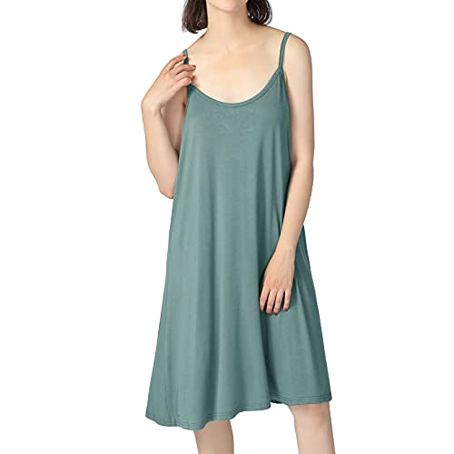 Image of Lu's Chic Women's Nightgown Cami Cotton Sleepwear Plus Size Sleeveless Loungewear