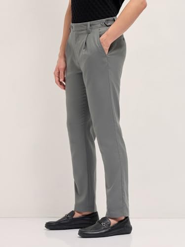 Image of THE BEAR HOUSE Men's Blue Regular Fit Formal Trouser