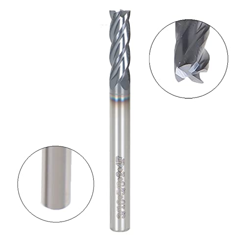 Image of kimllier 5PCS 3 /16 Inch 4 Flute Carbide Square End Mill, CNC Square Nose End Mill Bits Straight Shank Drill Bits 2 Inch Overall Long