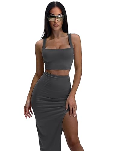Image of ELLEVEN Two Piece Skirt Sets for Women Going Out Outfits