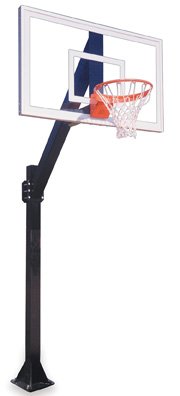 Legend Jr. Pro-BP Steel-Glass In Ground Fixed Height Basketball System Forest Green