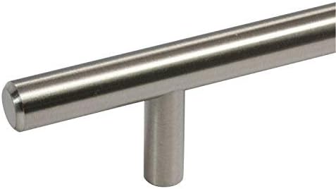 10 Pack Rok Hardware Solid Steel Brushed Nickel Euro Style Handle 3" (76.2mm) Hole Centers - Image 4